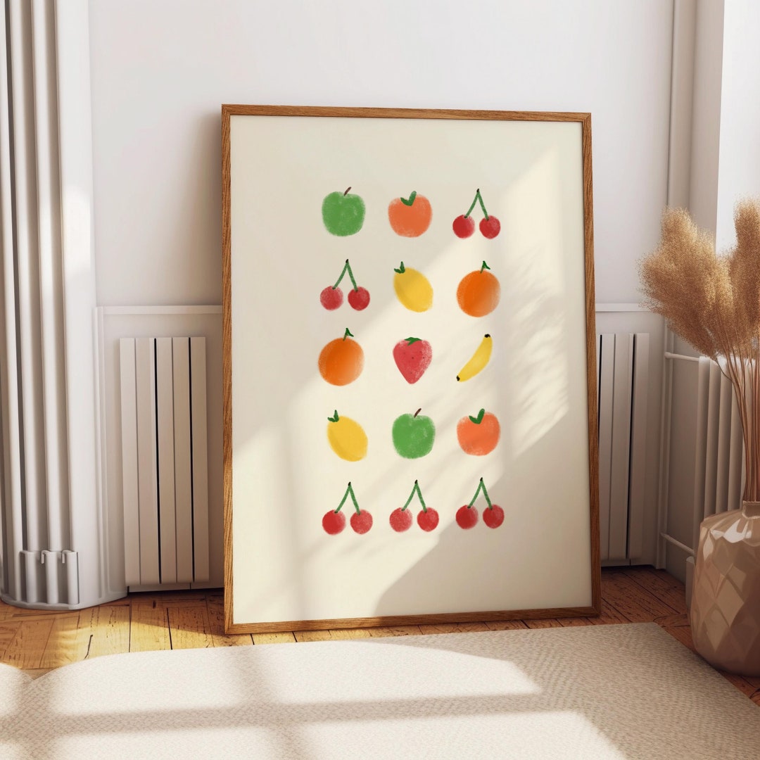 Fruit Slot Machine Print, Lucky Cherry Slot Machine Wall Art Poster ...