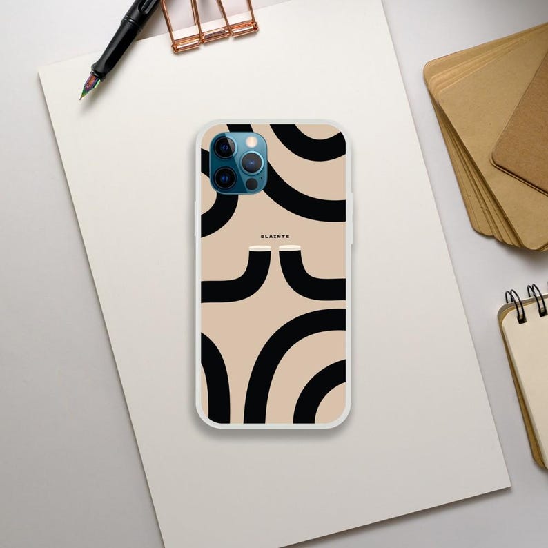 Guinness iPhone Case With Sláinte Text, iPhone 16, 16 pro, 15, 15 pro, 14, 14 pro 13 pro, 12 phone case design with abstract Guinness print image 6