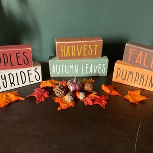 Rae Dunn Inspired Fall blocks-Dunn lovers-home decor-Fall-Tiered tray displays