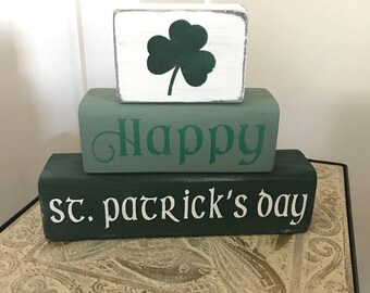 patty/'s day christmas, st gift ideas block decor holiday decor Get Your Luck Here Kisses 25 Cents Blocks housewarming march 17th