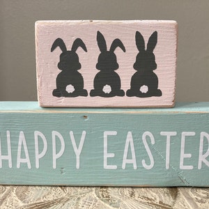 Wood Easter Decor: Tiered Bunny Shelf Sitter