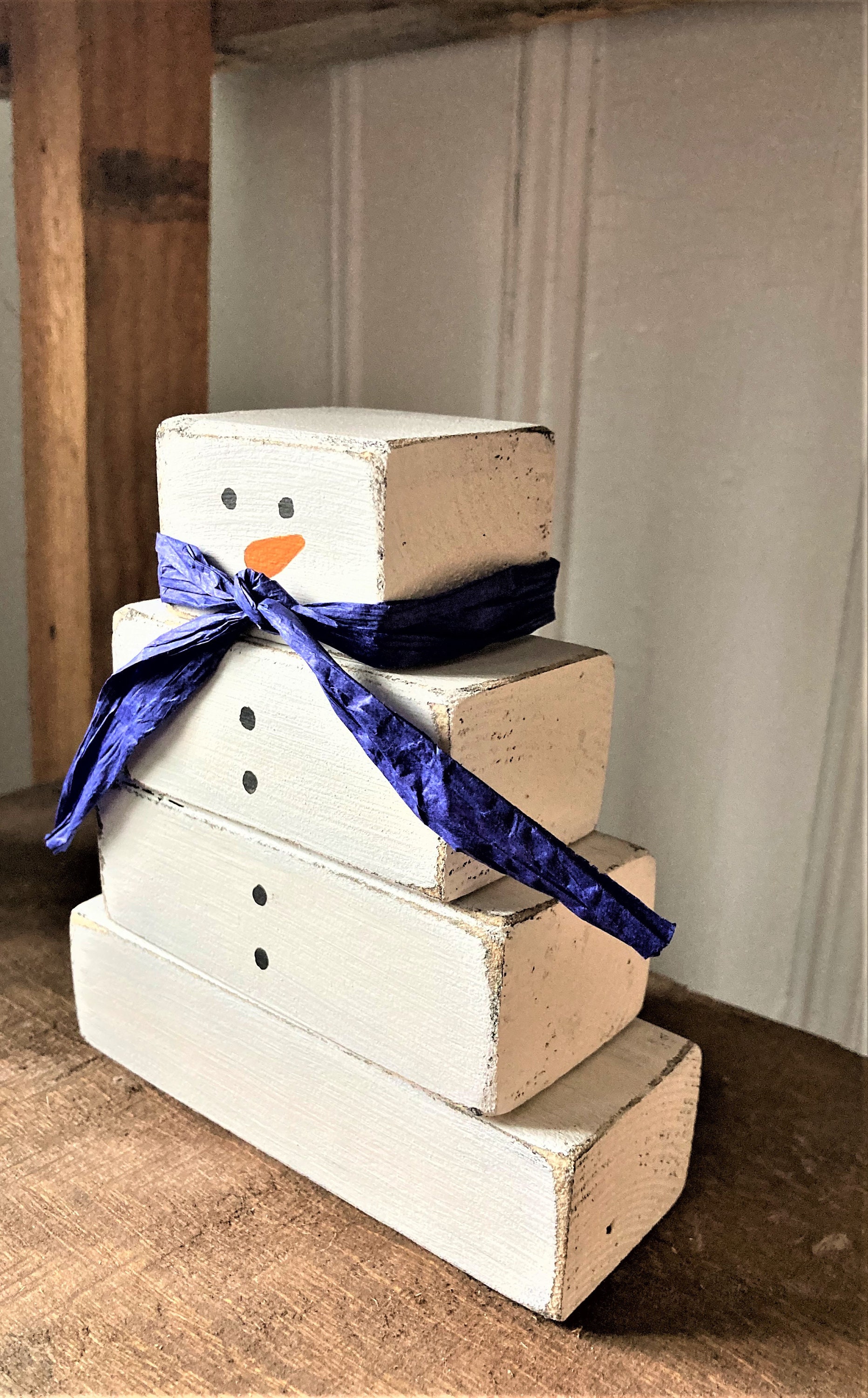 Snowman Stack Stacking Snowman Blocks, Tiered Tray or Shelf Sitter, Snowman Decor ...