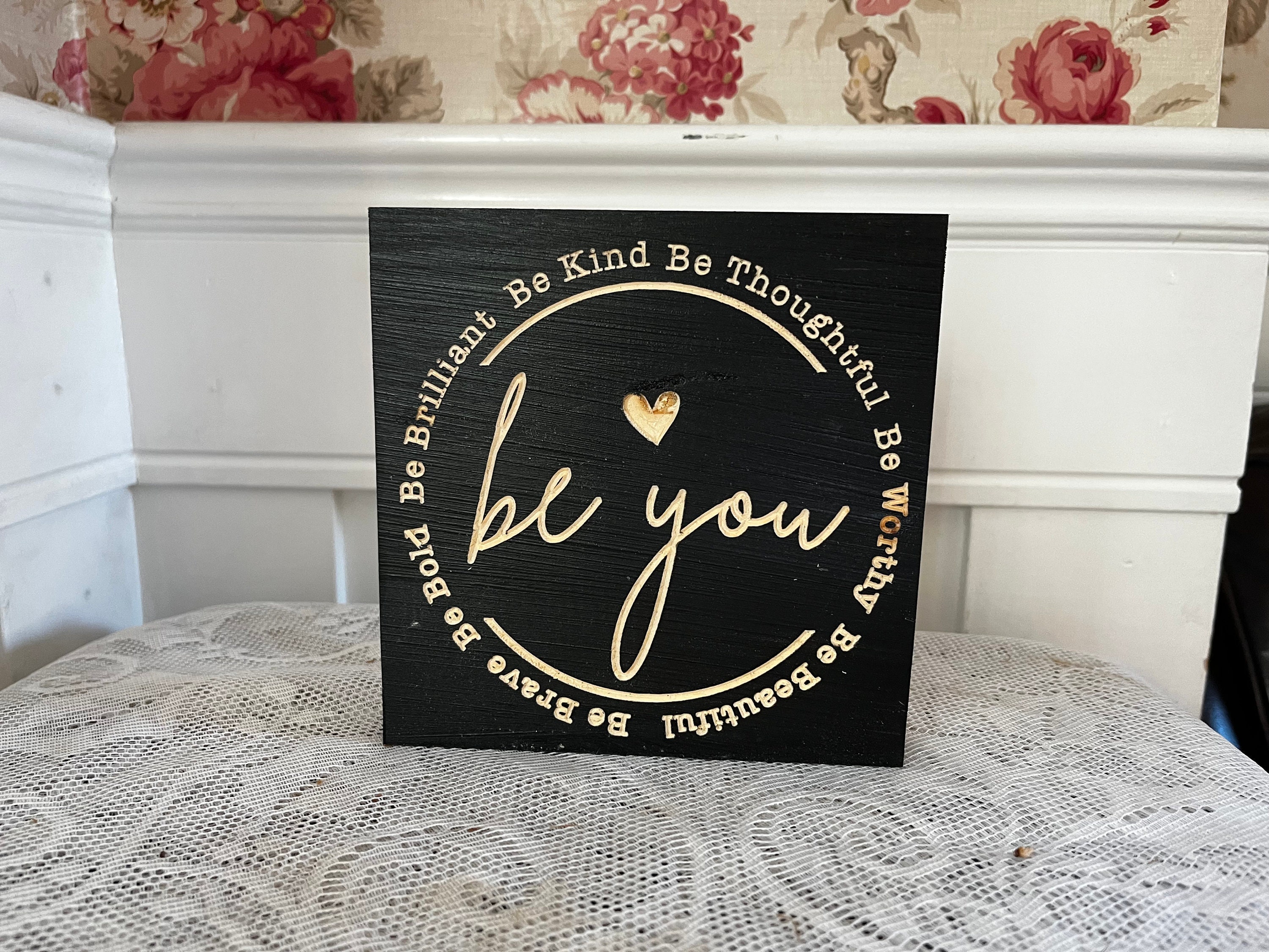 Be You Wood Sign: Carved Desk Inspiration, Motivational Sign - Etsy