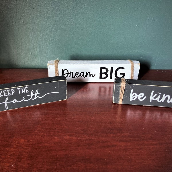 Word blocks, desk decor, inspirational blocks