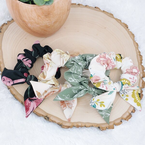 Bow Scrunchie ⋮ Handmade Scrunchie ⋮ Classic Silky Scrunchie ⋮ Luxury Scrunchie ⋮ Fabric Scrunchie ⋮ Soft Scrunchie ⋮ Floral Scrunchie ⋮
