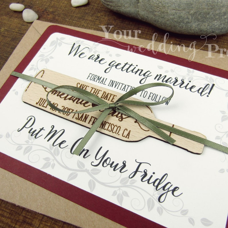 Wood Save the Dates Wedding Favors Vineyard Save the Date Wedding Invitation Wine Bottle Save the Date Magnet Rustic Save the Date