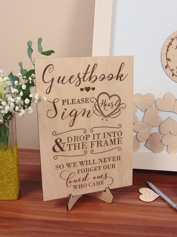 Custom Wedding Guestbook Sign Wood Rustic Image 0