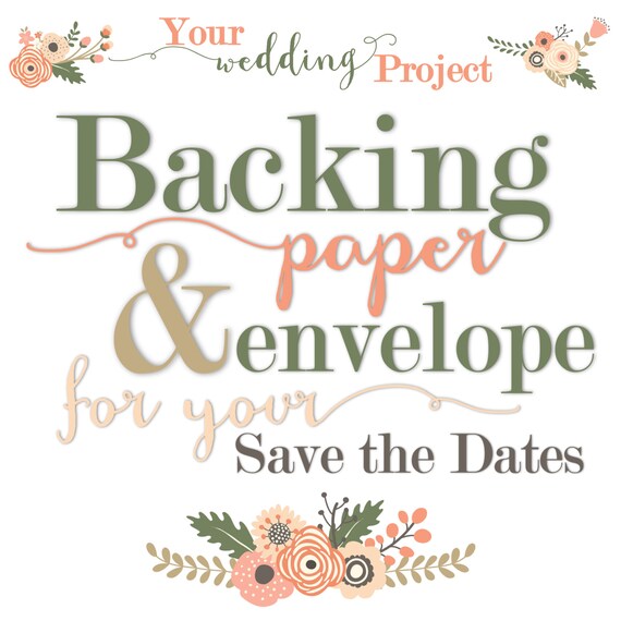 backing paper envelope for your own save the date magnets etsy