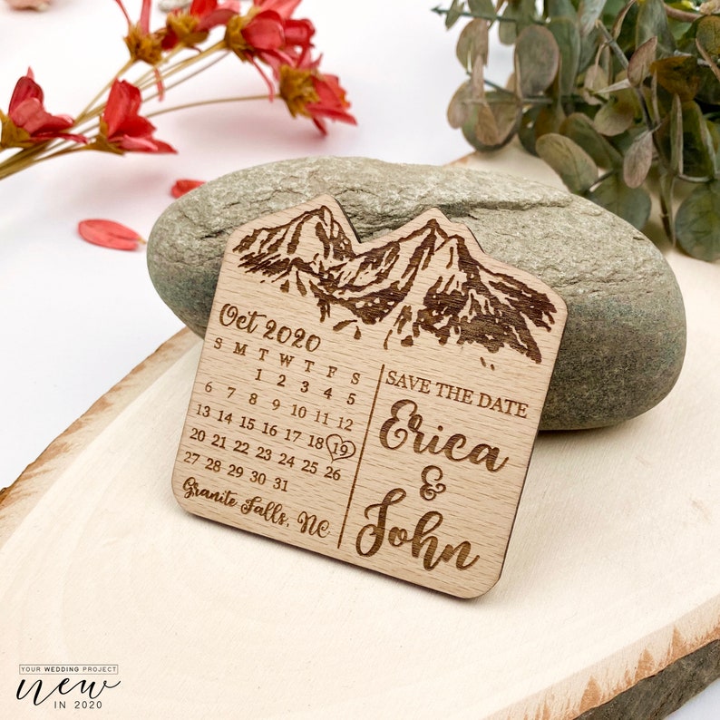 Calendar Save the Date Mountain Shape Save the Date Etsy