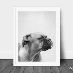 Cute Dog Print, Nursery Animal Decor Wall Art, Large Printable Poster, Digital Download, Modern Minimalist Decor, Black and White Poster