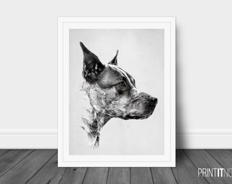 Dog Drawing Print, Nursery Animal Decor Wall Art, Large Printable Poster, Digital Download, Modern Living room Decor, Cat Poster