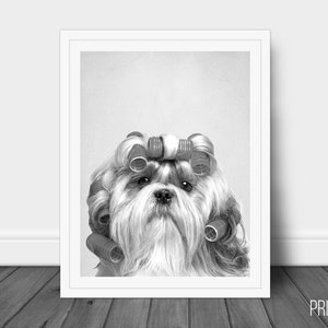 Dog SPA Print, Dog Decor Wall Art, Large Printable Poster, Digital Download, Modern Minimalist Decor, Black and White, Dog Poster