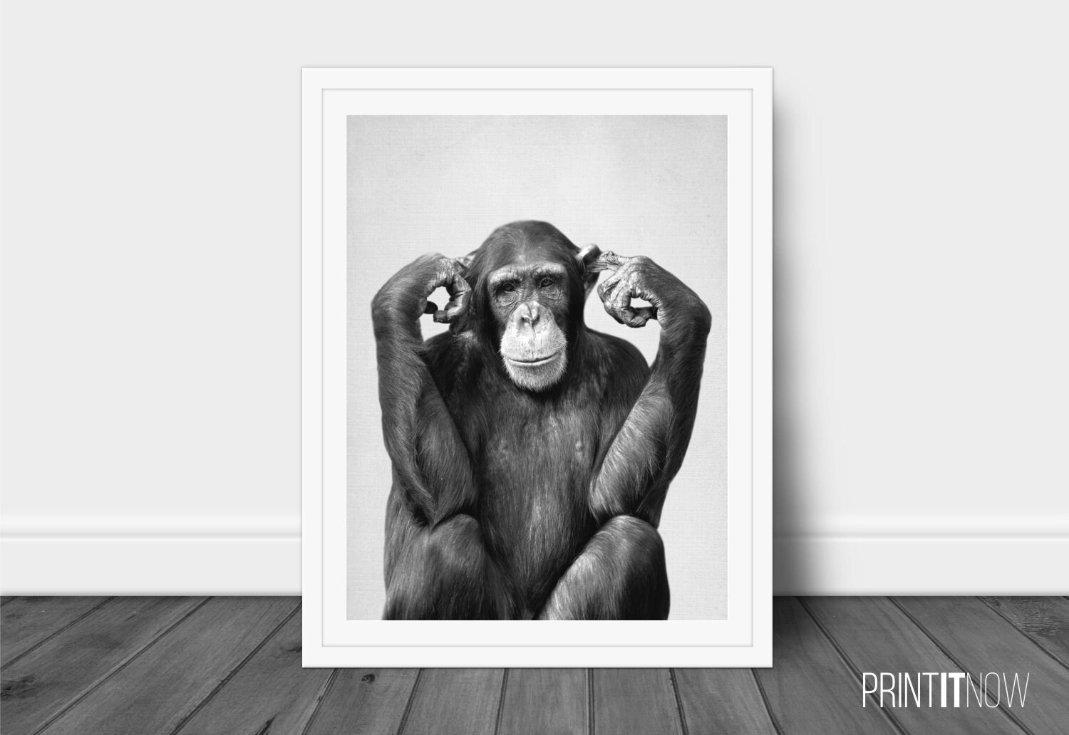 Monkey Print Nursery Animal Decor Wall Art Large Printable Etsy