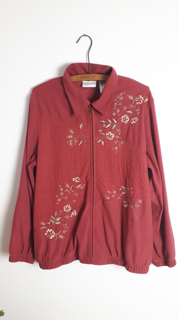 Grande veste rose fleuri Vintage Alfred Dunner