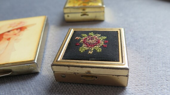 Mini vintage box blooms with fabrics