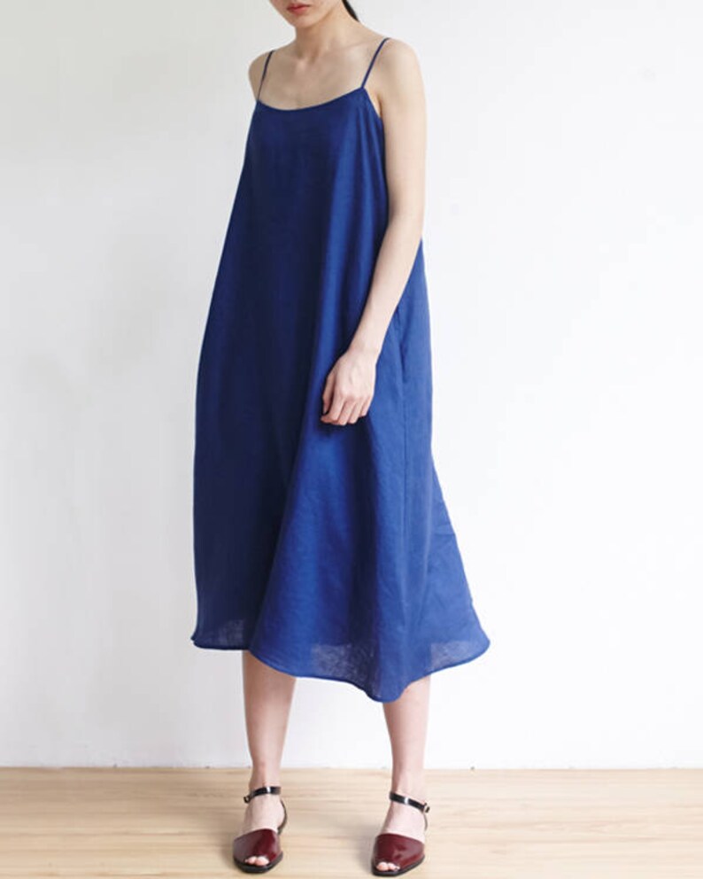 blue camisole dress
