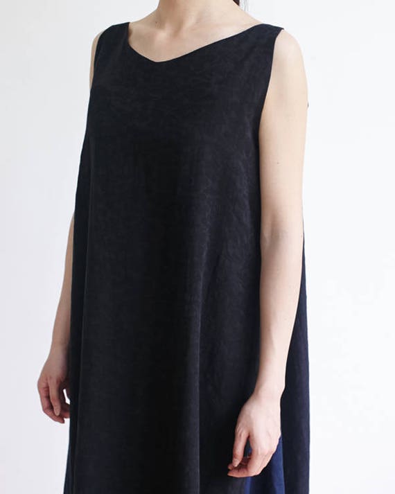 Womens Camisole Dress,black and Navy Blue Cotton Linen,adjustable Spaghetti  Straps Cami Dress,sleeveless Minimalist Slip,a-line Dress 