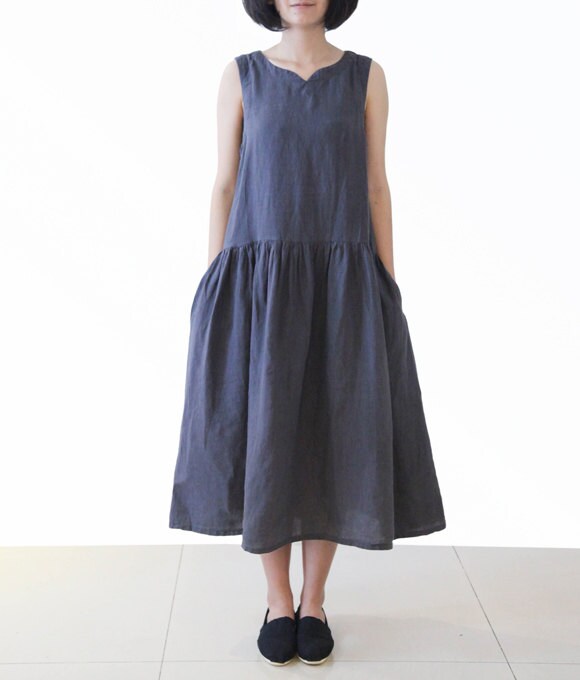 Womens Dress Sleeveless Linen Dress Vintage Loose Sundress | Etsy