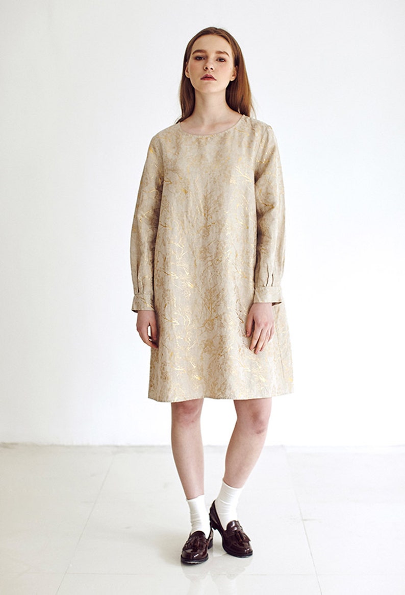 foil linen dress