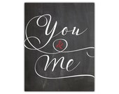 You and me print - wedding gift for couple - anniversary gift for husband for wife - wedding love quote art - marriage quote love printable