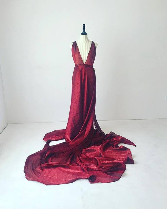 red velvet maternity dress
