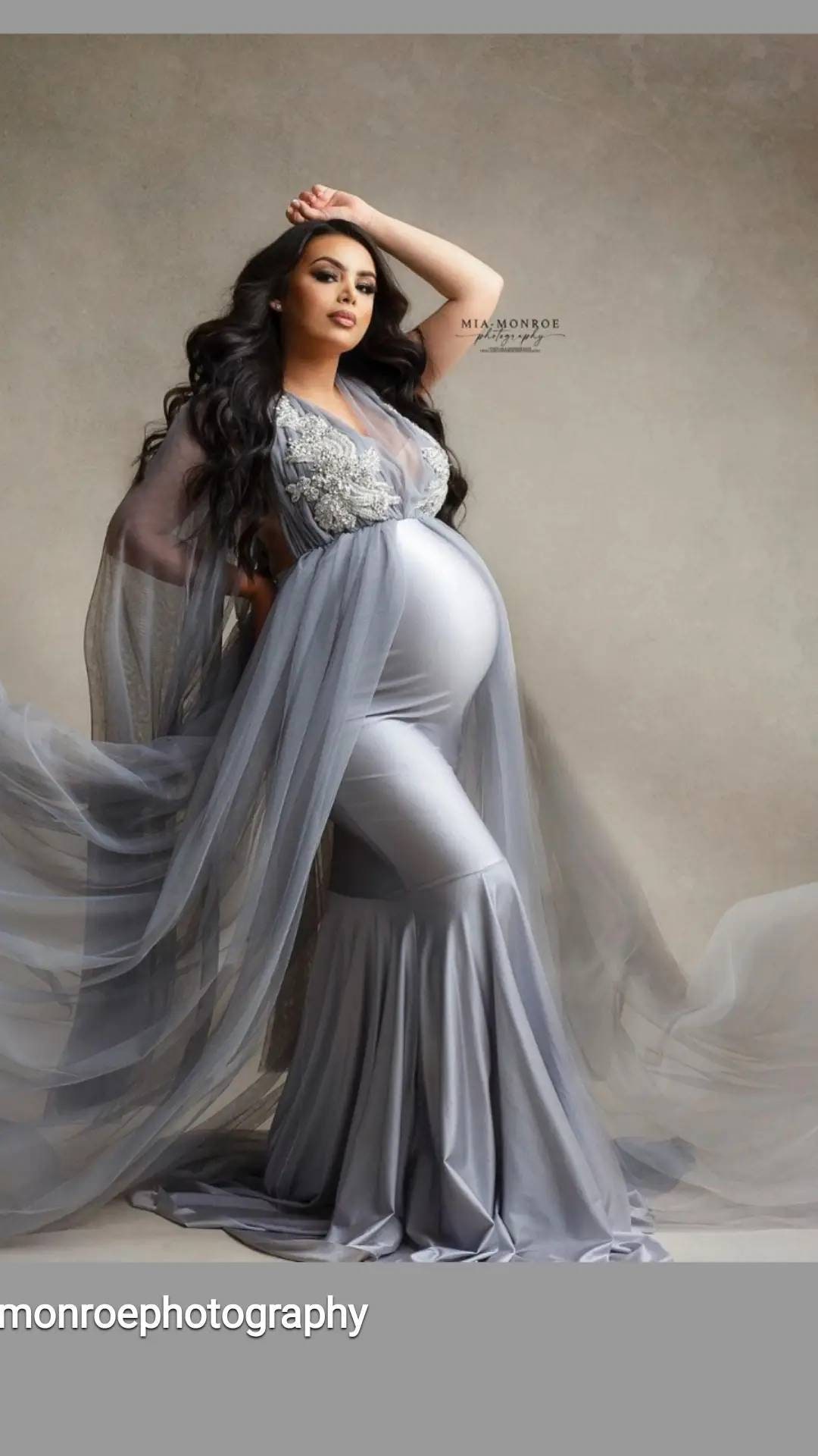 silver glitter maternity dress Tina Maternity Dress Rental ( Please Read the Policy) Silver / S main image 1