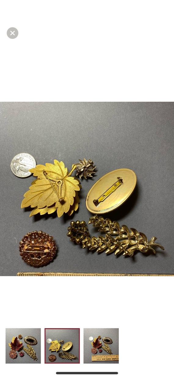 Vintage assorted rhinestone pin brooch lot - image 4