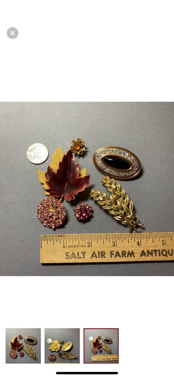 Vintage assorted rhinestone pin brooch lot - image 3