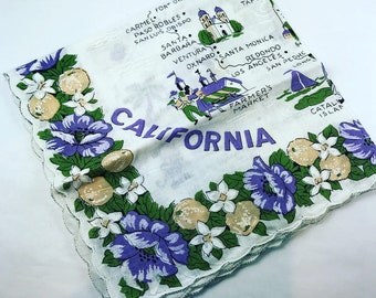 Vintage California State Hankie Handkerchief