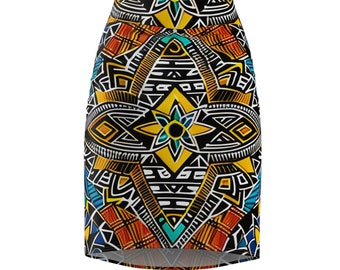 Afrikanischer Stil Rock Damen Business Casual Afrikanisches Muster schönes Trachtenkleid