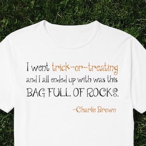 Halloween Kids Shirt Peanuts' Charlie Brown All I Got Was a Bag of Rocks Quote image 1