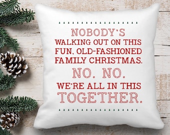 Christmas Vacation Throw Pillow Cover - Fun Old-Fashioned Family Christmas