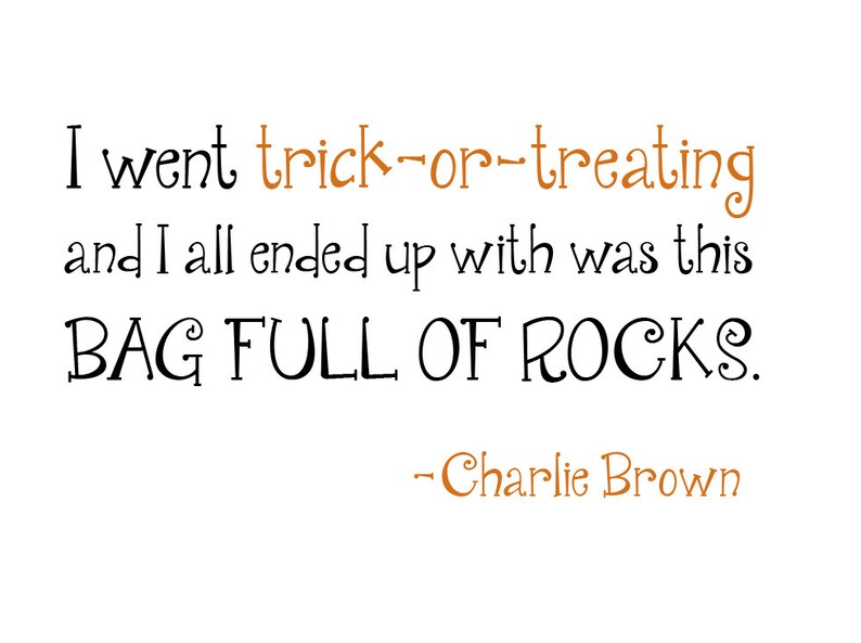 Halloween Kids Shirt Peanuts' Charlie Brown All I Got Was a Bag of Rocks Quote image 3