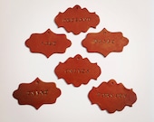 6 Herb Markers with Solid Brass Hooks in Gold, Garden Signs, Plant Tags, Fruit Vegetable Labels - Custom Orders Accepted, Other Colors