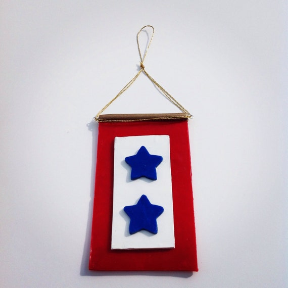 Custom Decorative Service Flag Christmas Ornament, Patriotic Ornament, Red, White, Blue, American Military Pride, Honor a Service Member