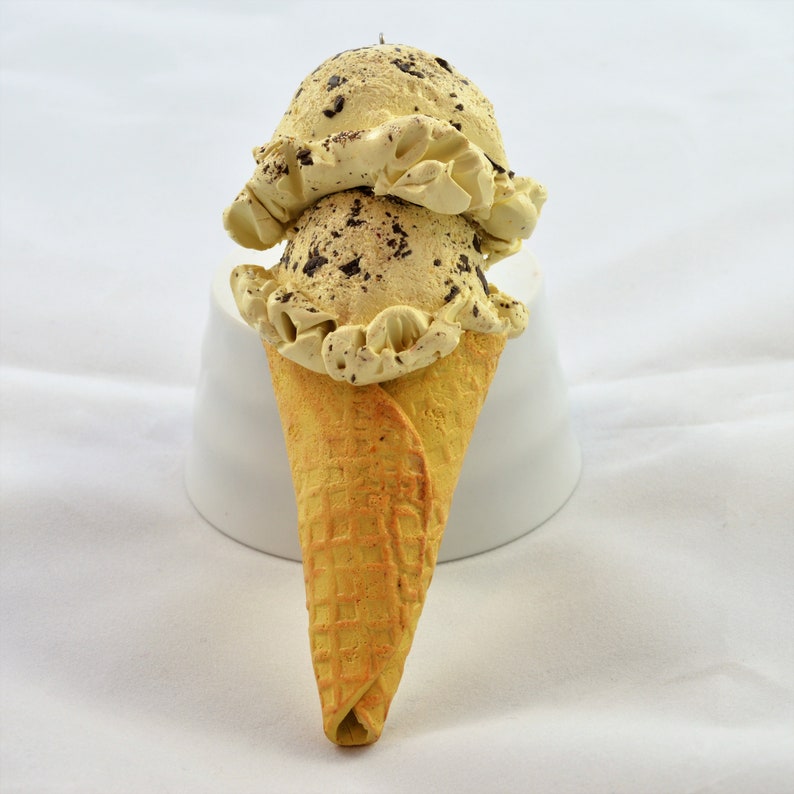 Double Scoop Chocolate Chip Waffle Cone Christmas Ornament Etsy