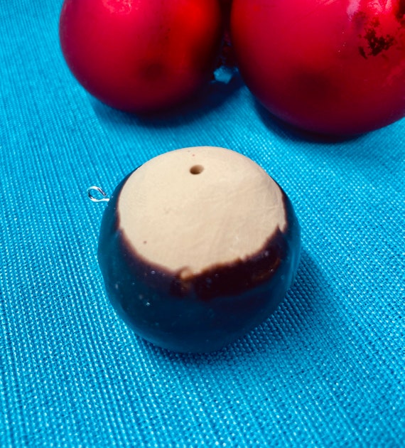 Buckeye Cookie Christmas Ornament, Holiday Decoration, Tree Decor, Chocolate drop candy, faux, Fake dessert, photo prop, peanut butter, OHIO
