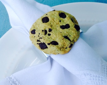Chocolate Chip Napkin Rings, Coffee Shop Table Decoration, Faux Pastry, Hostess Gift, Lunch or Dinner Party Favor, Baby or Bridal Shower