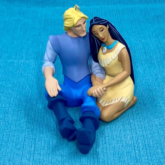 Pocahontas and Captain John Smith Christmas Ornament, Vintage Hallmark, keepsake, Disney, collection, native american
