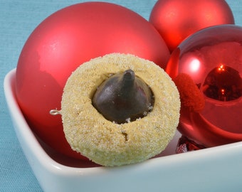Peanut Butter Blossom Cookie Christmas Ornament, Holiday Decoration, Tree Decor, Chocolate drop candy, faux, Fake dessert, photo prop, sugar