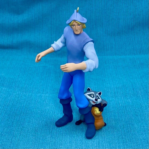 Captain John Smith and Meeko Christmas Ornament, Vintage Hallmark, keepsake, Disney, Pocahontas collection, Native American,