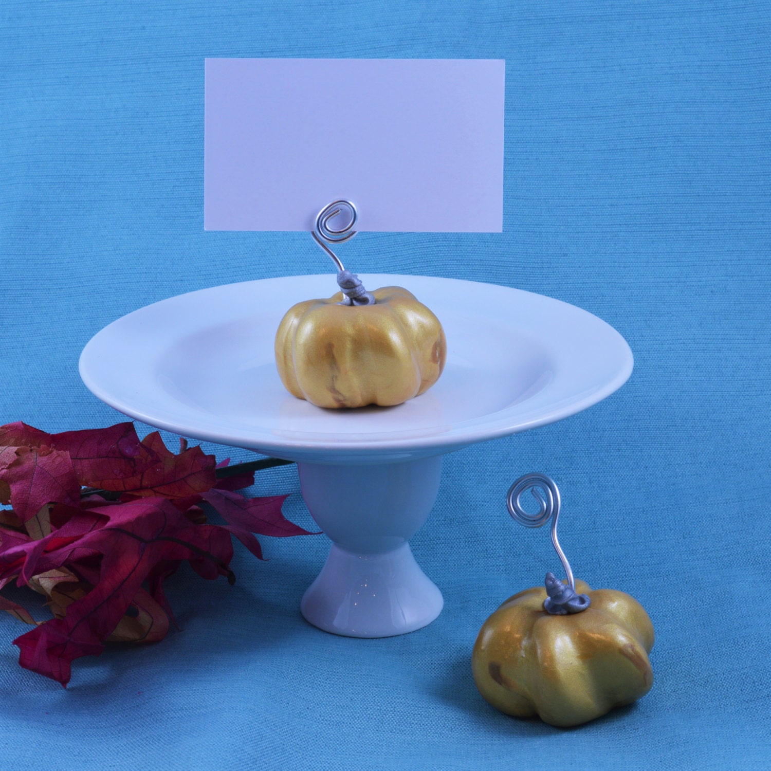 Gold Pumpkin Place Card Holders Fall Wedding Decoration Etsy