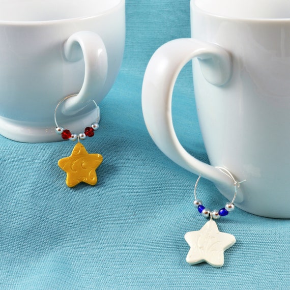 Star Wine Glass Charms, Coffee Mug Charms, Champagne or Tea Cup, Christmas,  Holiday, Hanukkah, Hostess Gift, Cocktails, New Year's Eve 