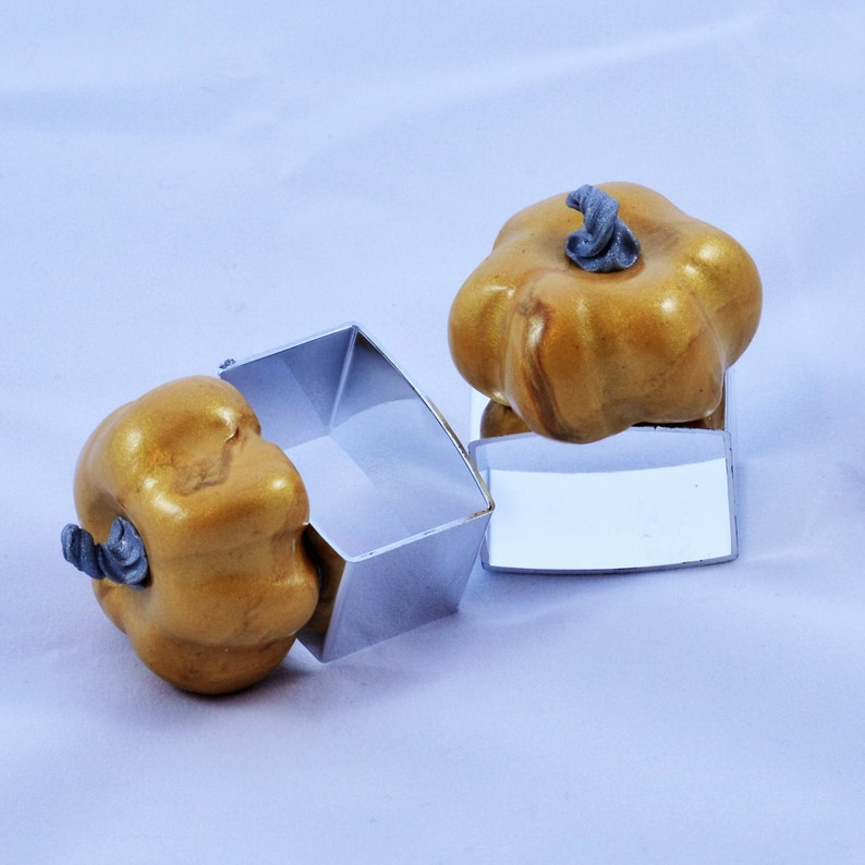 Gold Pumpkin Napkin Rings Thanksgiving Table Decoration Etsy