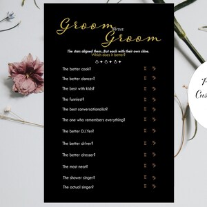Juego de bodas personalizable para hombres / Preguntas de boda / Plantilla de juego de bodas / Tarjeta de juego de bodas imprimible / Descarga digital