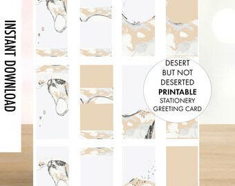 Printable Stationery | Desert | Digital Card | Instant Download | Blank Inside | Printable Card | Inspirational Stationery Greeting Cards