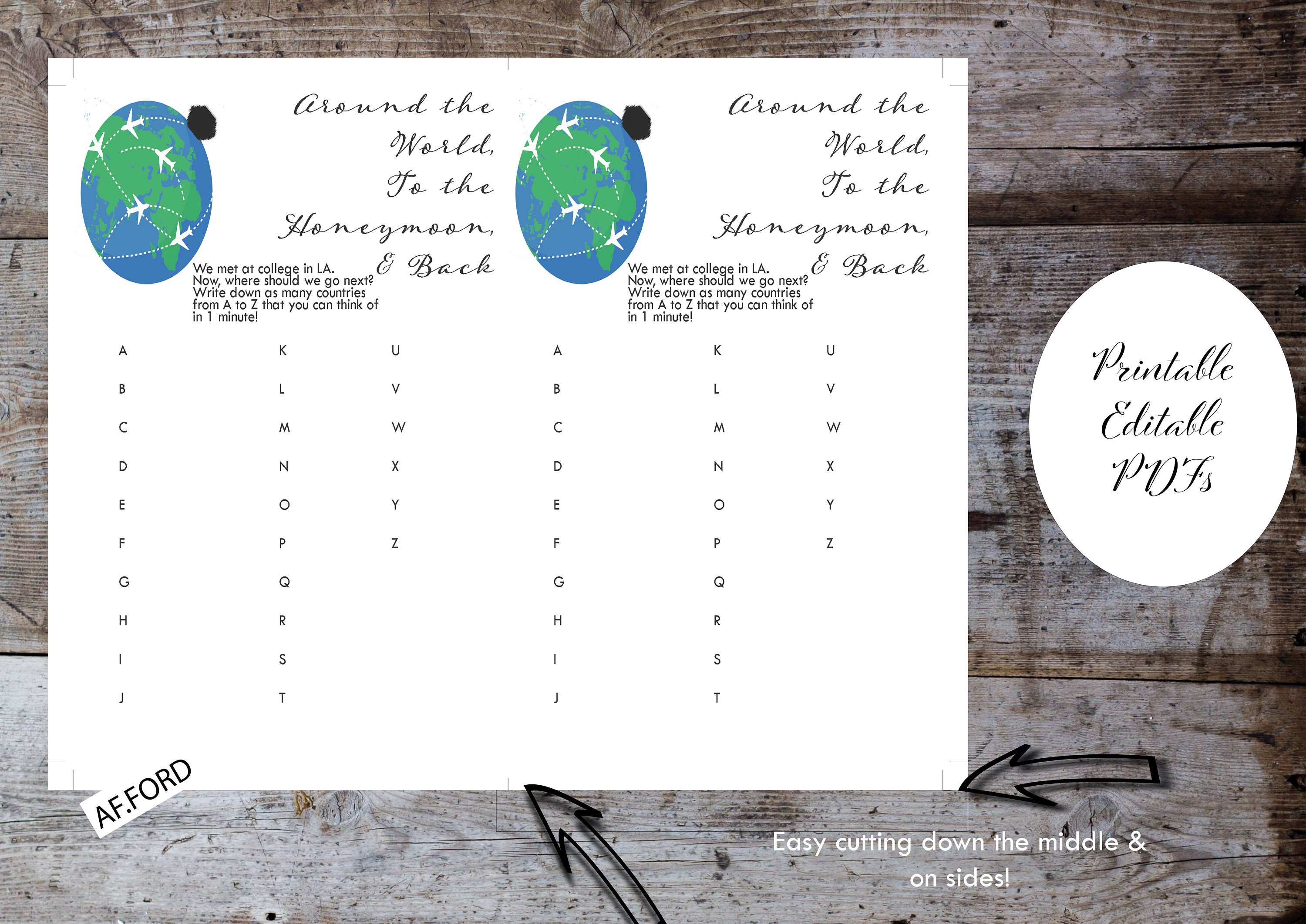 Editable Bridal Shower Game Honeymoon Race Game Wedding Etsy