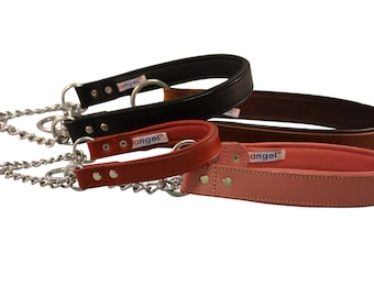 Genuine Leather Padded Martingale Dog Collar