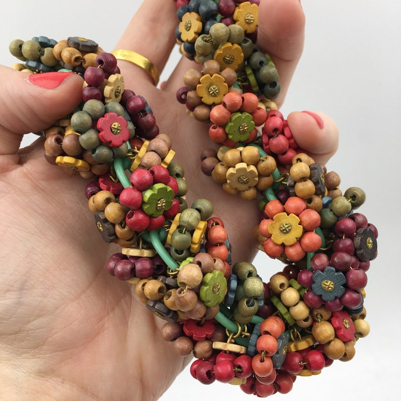 Amazing Frank Hess wood and celluloid statement collar Etsy