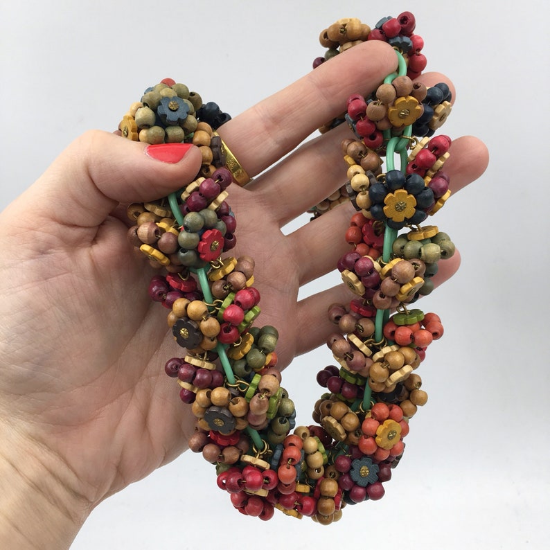 Amazing Frank Hess wood and celluloid statement collar Etsy